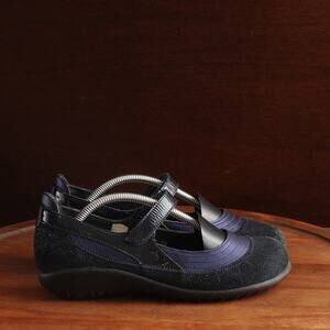 Naot Shoes Womens SZ EU 38 US 7 Blue Kirei Mary Jane Leather Comfort Flat Casual